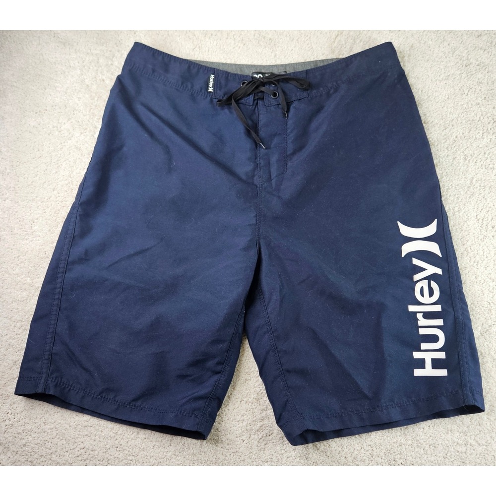 Men's Hurley Board Shorts Swim Trunks Quick Dry Surf Beach Navy Blue Size‎ 30